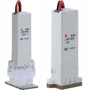 SMC LVM105R-5B LVM10/100 系列 小型化学液用直动式2·3通电磁阀 底板配管型