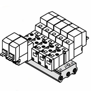 SMC SS5YJ3-20-08 SYJ3000 系列 5通先导式电磁阀 直接配管型集装式 20型