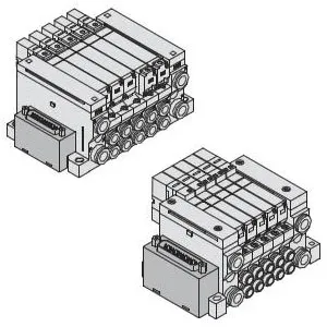 SMC VV5Q11-04C4FU0-DS VQ1000/2000 系列 5通先导式电磁阀 插入式组件 底板配管型 D型辅助插座