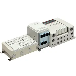 SMC VV5QC41-03C10SDACN VQC4000 系列 5通电磁阀 底板配管型 插入式组件 串行系统EX245 集装式