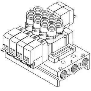 SMC 10-SS5Y3-20-18 10-SY3000·5000·7000 系列 洁净系列 5通电磁阀 直接配管型集装式 整块集装板/各自配线 集装式 20型