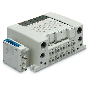 SMC 10-VQ1201N-51 10-VQ1000/2000 系列 洁净系列 5通先导式电磁阀 底板配管型 插入式组件 单体阀