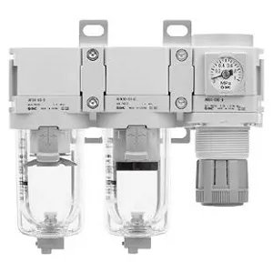 SMC AC40C-02-D AC20C-D～AC40C-D 系列 空气组合元件 空气过滤器+减压阀+油雾分离器