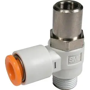 SMC AS1201F-M5-23T AS□□□1F-T 系列 用专用工具调节速度控制阀 带快换接头 弯头型