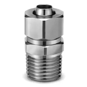 SMC KFG2H0806-03-F KFG2-F 系列 适合FDA接头 SUS316嵌入式管接头 适合管子:公制尺寸 连接螺纹:R,Rc 直通接头