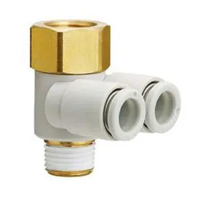 SMC KQ2ZF10-02NS KQ2ZF 系列 公制尺寸 快换接头 带内螺纹的双管万向弯头 带密封剂