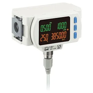 SMC PF3A801H-L2Q-M PF3A8□H-L 系列 4画面 带压力/温度传感器数字式流量开关 模块式 对应IO-Link