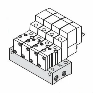 SMC SS3YJ3-20-06-F-Q SYJ300 系列 3通电磁阀/先导式 弹性密封 内部先导式用集装式 20型