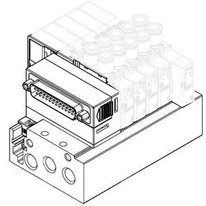 SMC SS5Y5-52F1-S08B SY3000·5000·7000 系列 插入式金属底板:D型辅助插座 对应扁平电缆插座、PC接线系统 52型