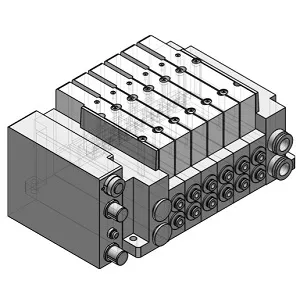 SMC SS5Y5-M11SFBN-08B-C6 SY3000/5000 系列 5通电磁阀 插入式 插件连接底板:插入式混合安装型集装式 对应EX260系列 10/11型