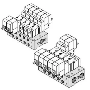 SMC SS5YJ3-41-03-C4 SYJ3000 系列 5通先导式电磁阀 底板配管型集装式 41型
