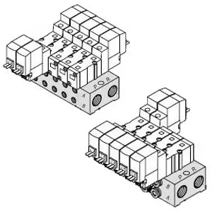 SMC SS5YJ3-S32-09-C4 SYJ3000 系列 4通先导式电磁阀 底板配管型集装式 32型