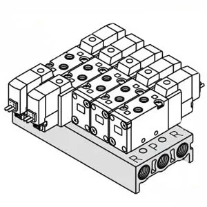 SMC SS5YJ5-20-02 SYJ5000 系列 5通先导式电磁阀 直接配管型集装式 20型