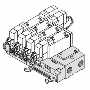 SMC SS5YJ5-43P-12-C4 SYJ5000 系列 5通先导式电磁阀 底板配管型 43P型