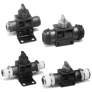 SMC VHK2R-04S-04S VHK 系列 2通/3通手动阀 难燃型