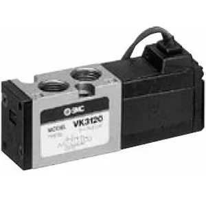 SMC VK3120-5GS-01 VK3000 系列 5通电磁阀直动式座阀 弹性密封 直接配管型