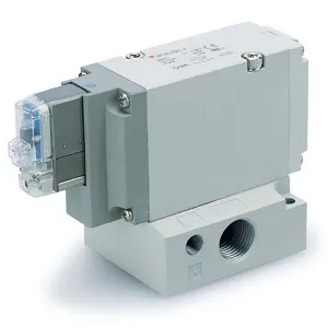 SMC VP344R-5LU1-A VP300/500/700 系列 3通电磁阀 弹性密封 先导式座阀 底板配管型 单体