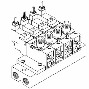 SMC VV3QZ22-16C-D VQZ100·200·300 系列 3通电磁阀 直接配管型 集装式型号 插头式组件