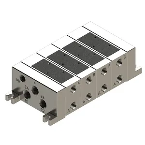 SMC VV5FS2-10-101-02 VFS2000 系列 5通电磁阀 5通先导式 集装规格 非插入式:直接出线式,直接接线座式,导管接线座式,DIN型插座式