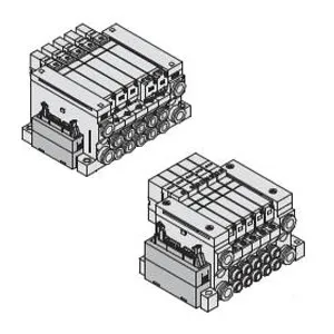 SMC VV5Q11-04C6PS3 VQ1000/2000 系列 5通先导式电磁阀 插入式组件 底板配管型 P型扁平电缆