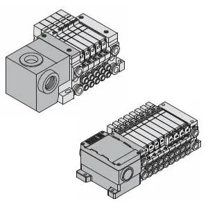 SMC VV5Q21-04C8T0-W VQ1000/2000 系列 5通先导式电磁阀 插入式组件 底板配管型 T端子台盒