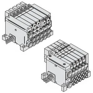 SMC VV5Q21-05C6L1 VQ1000/2000 系列 5通先导式电磁阀 插入式组件 底板配管型 L导线引出