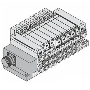 SMC VV5Q21-06C6M2-W VQ2000 系列 5通先导式电磁阀 插入式组件 底板配管型 M多针插座