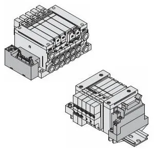 SMC VV5Q21-08C6GU3 VQ1000/2000 系列 5通先导式电磁阀 插入式组件 底板配管型 G带端子台扁平电缆