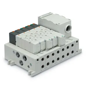 SMC VV5Q41-04C8T0 VQ4000 系列 5通电磁阀 插入式单元/底板配管型 T组件(端子台盒组件) 集装式