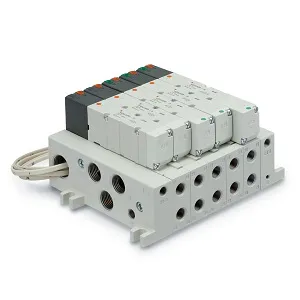 SMC VV5Q41-0602LU1 VQ4000 系列 5通电磁阀 插入式单元/底板配管型 L组件(导线组件) 集装式