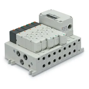 SMC VV5Q41-10C6SR1-SDW VQ4000 系列 5通电磁阀 插入式单元/底板配管型 S组件(串行传送单元) 集装式