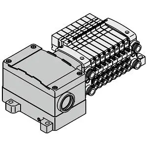 SMC VV5QC11-07C4TD0 VQC1000 系列 5通电磁阀 底板配管型 插入式组件 T组件(端子台盒组件)集装式 对应IP67