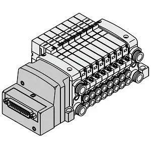 SMC VV5QC11-11C4FD3 VQC1000 系列 5通电磁阀 底板配管型 插入式组件 D型辅助插座