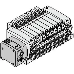 SMC VV5QC21-08N7SDA2N-D0S VQC2000 系列 5通电磁阀 底板配管型 插入式单元 S组件(串行通信:EX500网关方式) 集装式