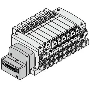 SMC VV5QC21-10C6FD1 VQC2000 系列 5通电磁阀 底板配管型 插入式组件 F组件(D型辅助插座)集装式 对应IP40