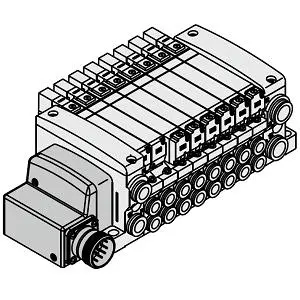 SMC VV5QC21-10C8MD1-DR VQC2000 系列 5通电磁阀 底板配管型 插入式组件 多针插座