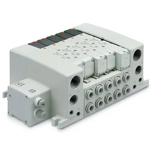 SMC VV5QC41-04C8SD0A VQC4000 系列 5通电磁阀 底板配管型 插入式组件 S组件(串行传送组件) 对应EX500网关分散系统(64点)集装式 对应IP67