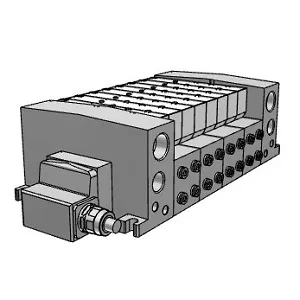 SMC VV5QC41-08C10LD1 VQC4000 系列 5通电磁阀 底板配管型 插入式组件 L组件(导线组件)集装式 对应IP67
