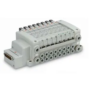 SMC VV5QC41-1203FD0 VQC4000 系列 5通电磁阀 底板配管型 插入式组件 F组件(D型辅助插座) 集装式 对应IP40