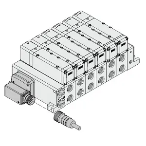 SMC VV5QC51-0604FMD3 VQC5000 系列 5通电磁阀 底板配管型 插入式单元 多针插座组件