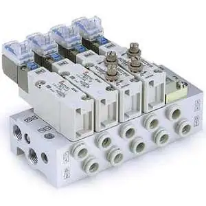 SMC VV5QZ25C-02C4C VQZ2000 系列 5通先导式电磁阀 底板配管型 内置节流阀的紧凑阀体型