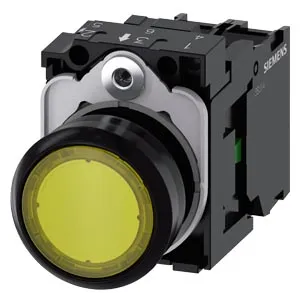 SIEMENS/西门子 3SU1系列发光按钮 3SU1102-0AB30-1BA0 安装直径22mm 黄色 1个