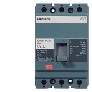 SIEMENS/西门子 3VT8系列塑壳断路器 3VT80631AA030BA0 分段能力25kA 额定电流63A 1个